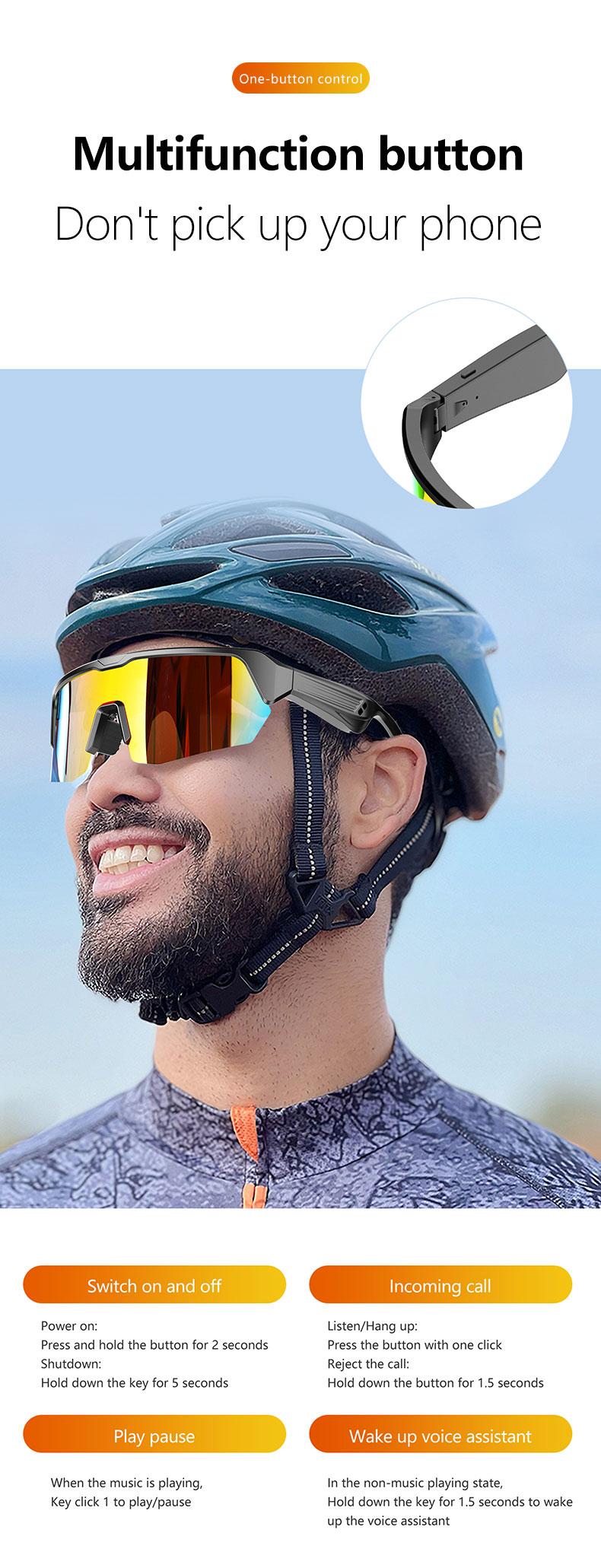 Smart Bluetooth Sunglasses with Built-in Speakers, Wireless Music & Hands-Free Calls, Type-C Charging Audio Glasses for Driving, Cycling, Running & Outdoor Sports Smart Bluetooth Sunglasses with Built-in Speakers, Wireless Music & Hands-Free Calls, Type-C Charging Audio Glasses for Driving, Cycling, Running & Outdoor Sports