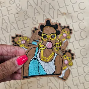Black Girl Bantu Knots Hat Patch (3 Patches)