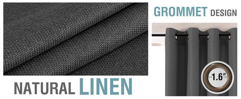 H.VERSAILTEX Linen Blackout Curtain 1 Panel for Bedroom/Living Room Thermal Insulated Grommet Linen Look Curtain Drapes Primitive Textured Burlap Effect Window Drapes