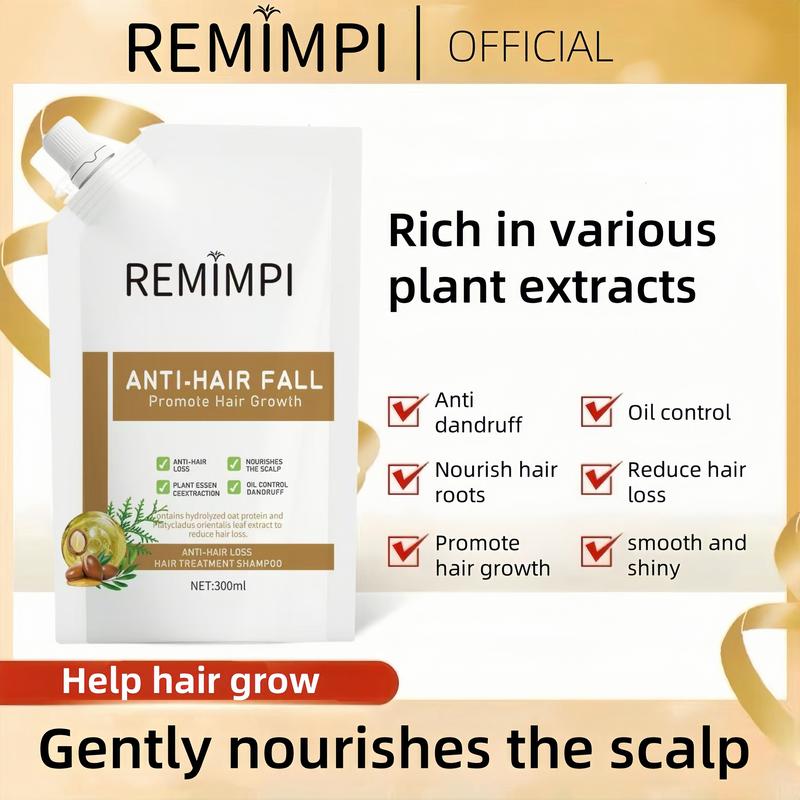 【Buy 1 Get 1 Free】REMIMPI Anti-Hair Fall Hair Loss Treatment Shampoo Oil Control Anti dandruff Haircare Ginseng Ginger Help Hair Growth Jojoba Oat Repair Reduce Hair Loss Scalp Cleanser Conditioner300ML