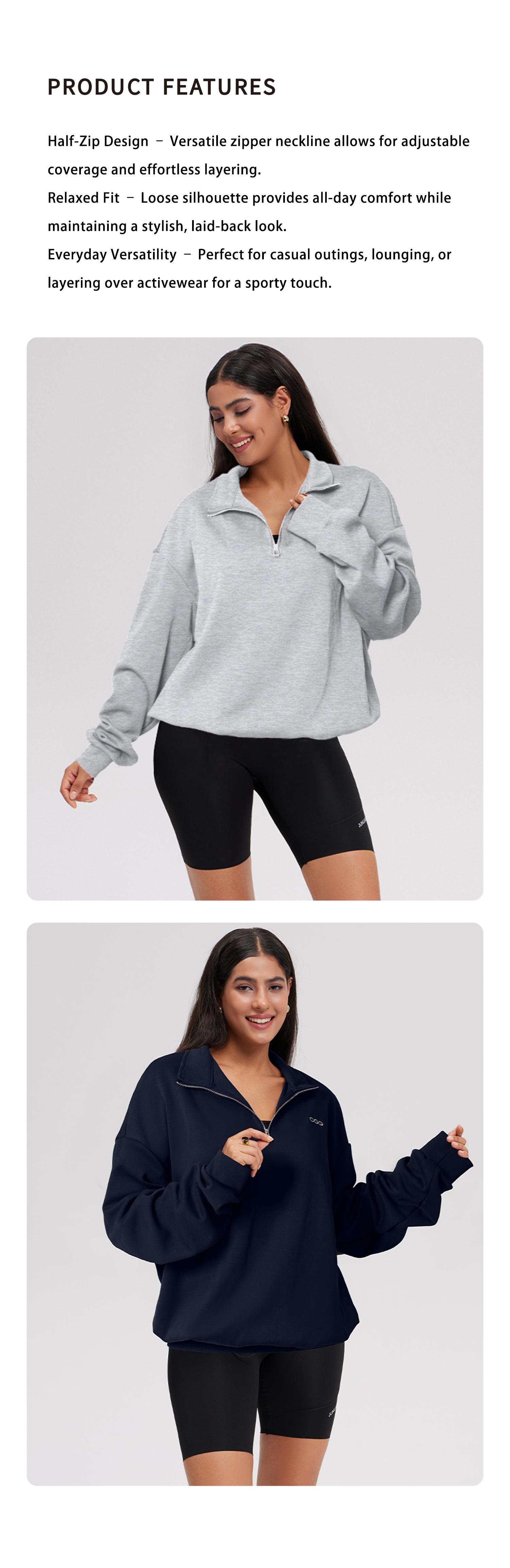 OQQ Women’s Athleisure Half-Zip Mock Neck Fall Long Sleeve Comfy Relaxed Casual Sweatshirts – Casual Lightweight Pullover Tops SpringStatements OQQ Women’s Athleisure Half-Zip Mock Neck Fall Long Sleeve Comfy Relaxed Casual Sweatshirts – Casual Lightweight Pullover Tops SpringStatements