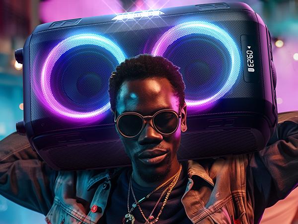 W-KING 270W PEAK Party Large Bluetooth Speaker Loudest Boom Box 12 Custom Bass Massive 125dB 6.5''x2 Subwoofer Deepest Bass Big Portable Speaker Wireless IPX5 MIC>R in USB TF AUX Removable Battery Audio Smartphone