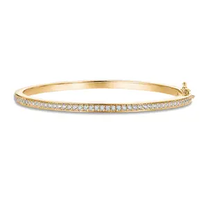Golden Cubic Zirconia Bangle Tennis Bracelets for Women - Classic Love Cuff Bangle Bracelets