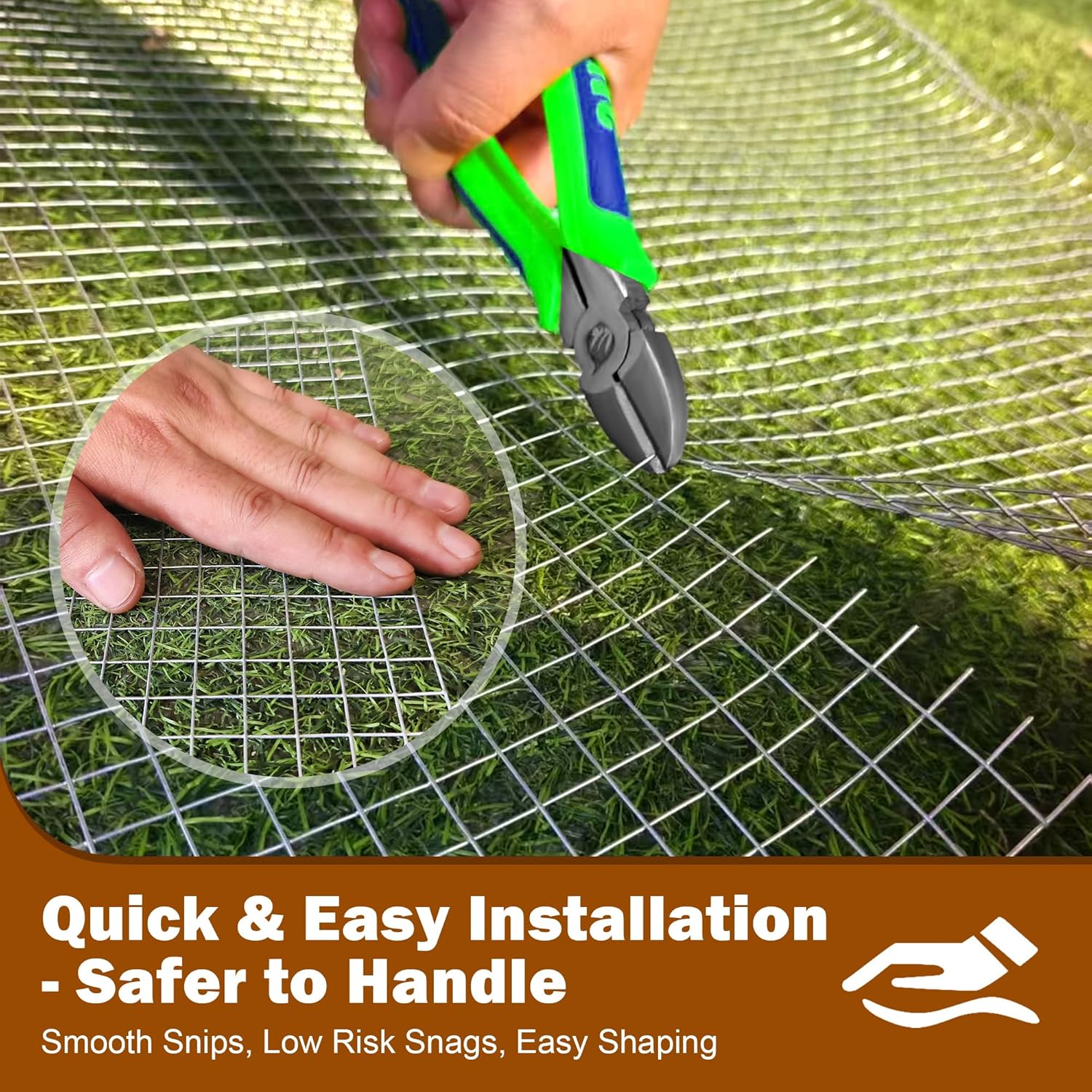 Chicken Wire Fencing Hardware Cloth 1/2 inch 19 Gauge Rust-Resistant Mesh Roll with Snips/Gloves for Chicken Coop/Vegetable/Garden/Plants/Poultry Enclosures/Tree/Gutter Guards