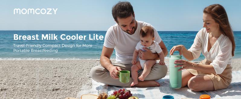 Momcozy Portable Breast Milk Cooler for Travel, 24H Ice-Free Cooling Breastmilk Storage Bottles Container, 12oz Leak Proof Outdoor Small Freezer, Baby Breastfeeding Essential Gift for New Moms