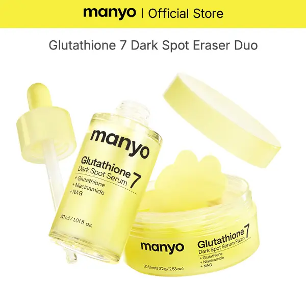 [Intensive Dark Spot Care] Glutathione 7 Dark Spot Eraser Duo, Glutathione 7 Serum + Patch, Niacinamide, Korean Skincare Even Tone Serum Daily Brightening Formula