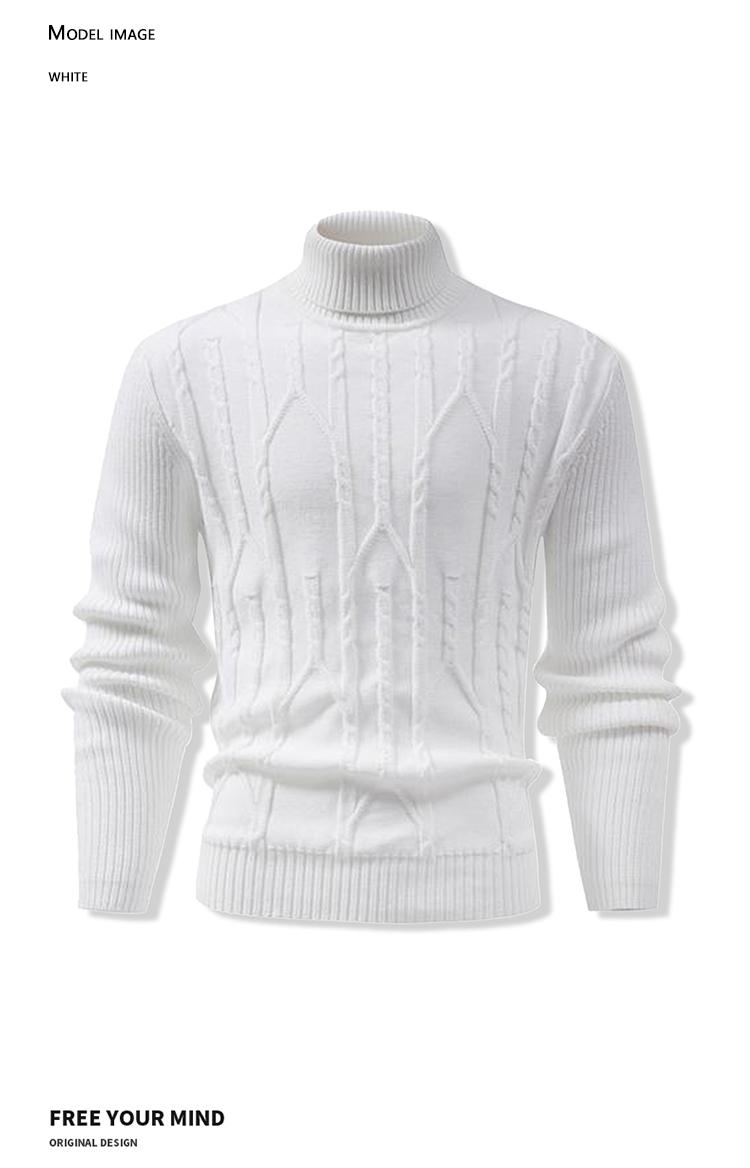 3-Pack Men's Winter Long Sleeve Turtleneck Knit Warm Sweater Autumn & Winter Fashion Versatile High Street Apparel Men