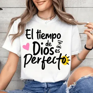 Gods time is Perfect T-shirt Christian Faith Shirt Inspirational Religious Tee Hourglass Sun Heart Graphic Top Spiritual Motivational Faith Based Apparel Gift