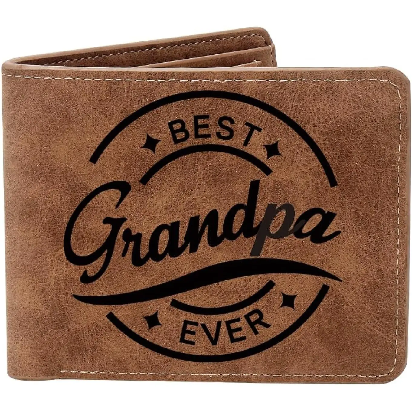 To My Grandpa Gifts,Leather Wallet for Men, Engraved Personalized Leather Wallet, Birthday Gifts (Best Grandpa)
