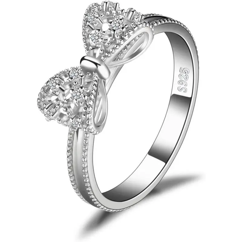 Veliora Vintage Palace Design Sterling Silver Rings - Micro-pavé Lab Diamond, Electroplated, Cubic Zirconia Promise Rings for Girls - Daily Wear Costume Jewelry Gift