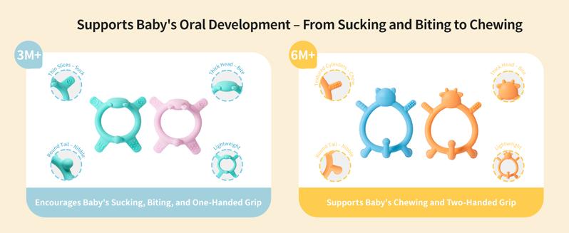 Pigeon Silicone Animal-Shaped Baby Teether, Green Bear, 1 or 2 Count – Multi-Textured Teething Relief Toys, Lightweight & Easy to Grasp3+ Months, 6+ Months