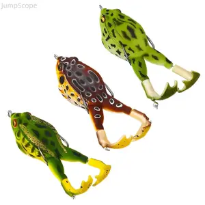2026 New 3-10 Pack Topwater Frog Fishing Lures, Double Prop Leg Silicone Floating Multi-Jointed Bait, Lead-Free Realistic Bass Snakehead Fishing Tackle
