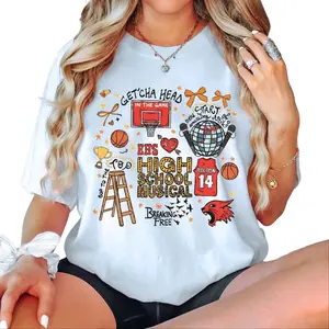 High School Musical Doodle Graphic T-Shirt – Y2K Wildcats EHS Cute Fan Tee