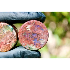 Red Moss Agate Custom Set Double Flare Stone Plugs 1 1/8” 28mm