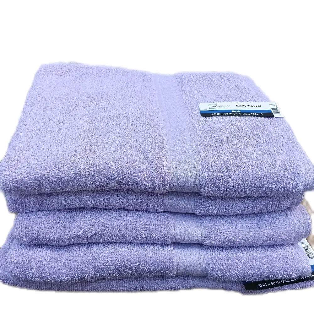 Light Purple 100% Cotton Bath Towels - 5 Pieces Set - Soft & Absorbent - Perfect for Daily Use - High-Quality Material