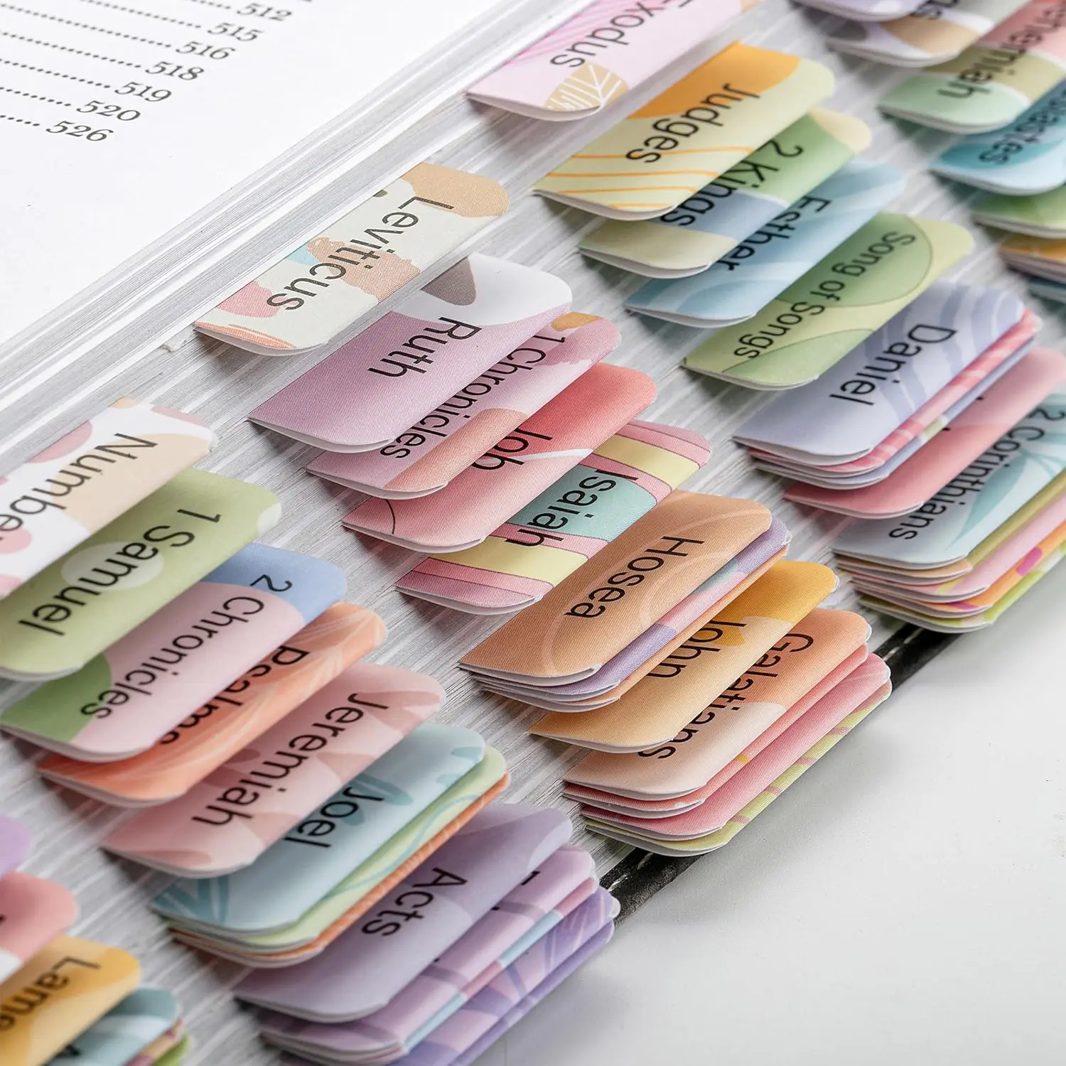 Mr Pen Laminated Pastel Color-Coded Bible Tabs (120 Pcs) - Book Accessories for Study Bible, Color-Coded Office Index Book Labels, Tape Flags for Women/Men with Durability and Clarity