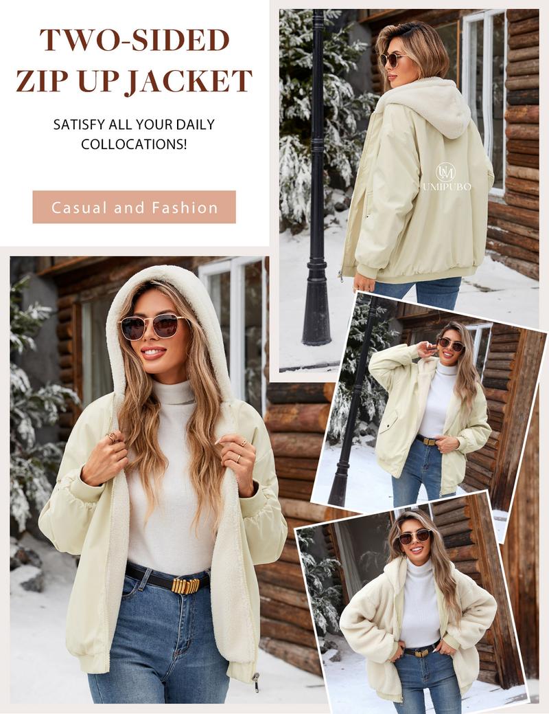 UMIPUBO Winter Jacket Women's Warm Fleece Lined Winter Coat Winter Parka Short Coat Puffer Jacket Hoodie with Hood for Teenage Girls