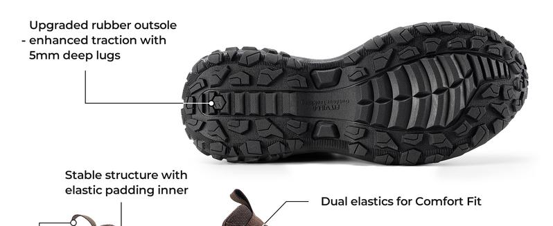 FitVille Men's Low-Top LugMax Outdoor Slip-On V3 with Classic Comfort Rubber, Closed Design, Anti-Smashing Features, Jet Black - Runner Walking Shoes Casual Sneakers Fathersdaygift FitVille Men's Low-Top LugMax Outdoor Slip-On V3 with Classic Comfort Rubber, Closed Design, Anti-Smashing Features, Jet Black - Runner Walking Shoes Casual Sneakers Fathersdaygift