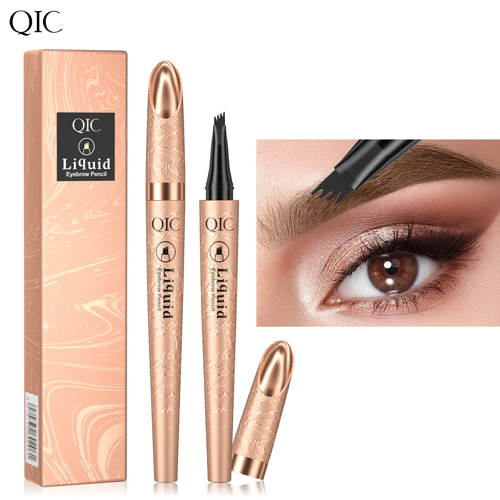 4-Tip Microblading Eyebrow Pen | Natural "Hair-Like" Strokes | 24H Waterproof & Smudge-Proof Liquid Brow Pencil | Long-Lasting Defined Arch