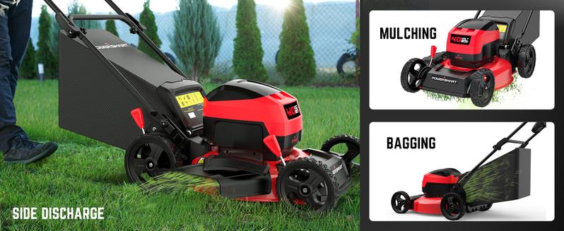 PowerSmart 40V 17" Cordless Lawn Mower, 3-in-1 Brushless Push Lawn Mower with 4.0 Ah Battery and Charger(MB2417A)