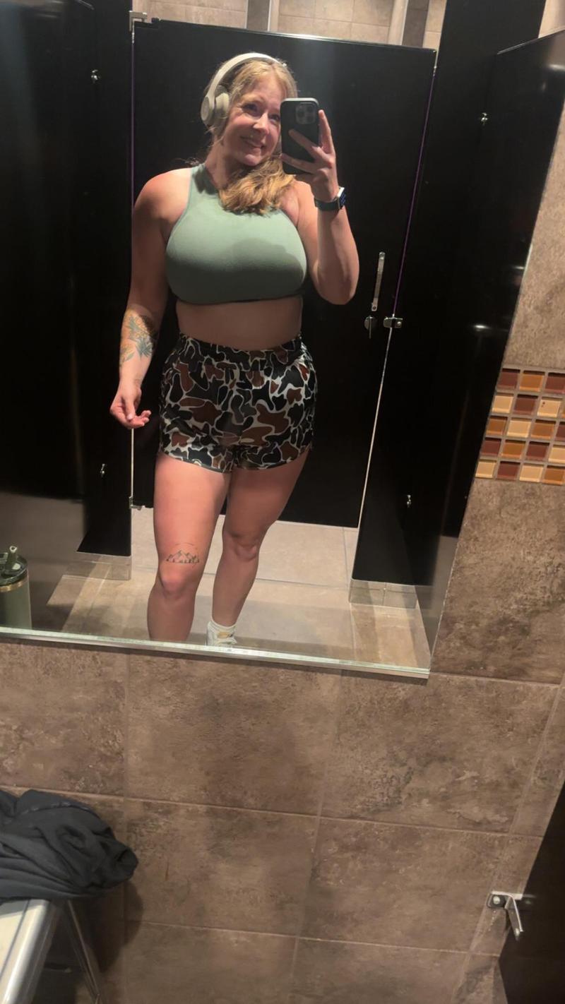 Viral Women's Camo Fitted Micro Shorts - Breathable Machine Washable Chic & Modern Versatile Summer Knit Fabric Bottoms with Vibrant Camouflage Pattern