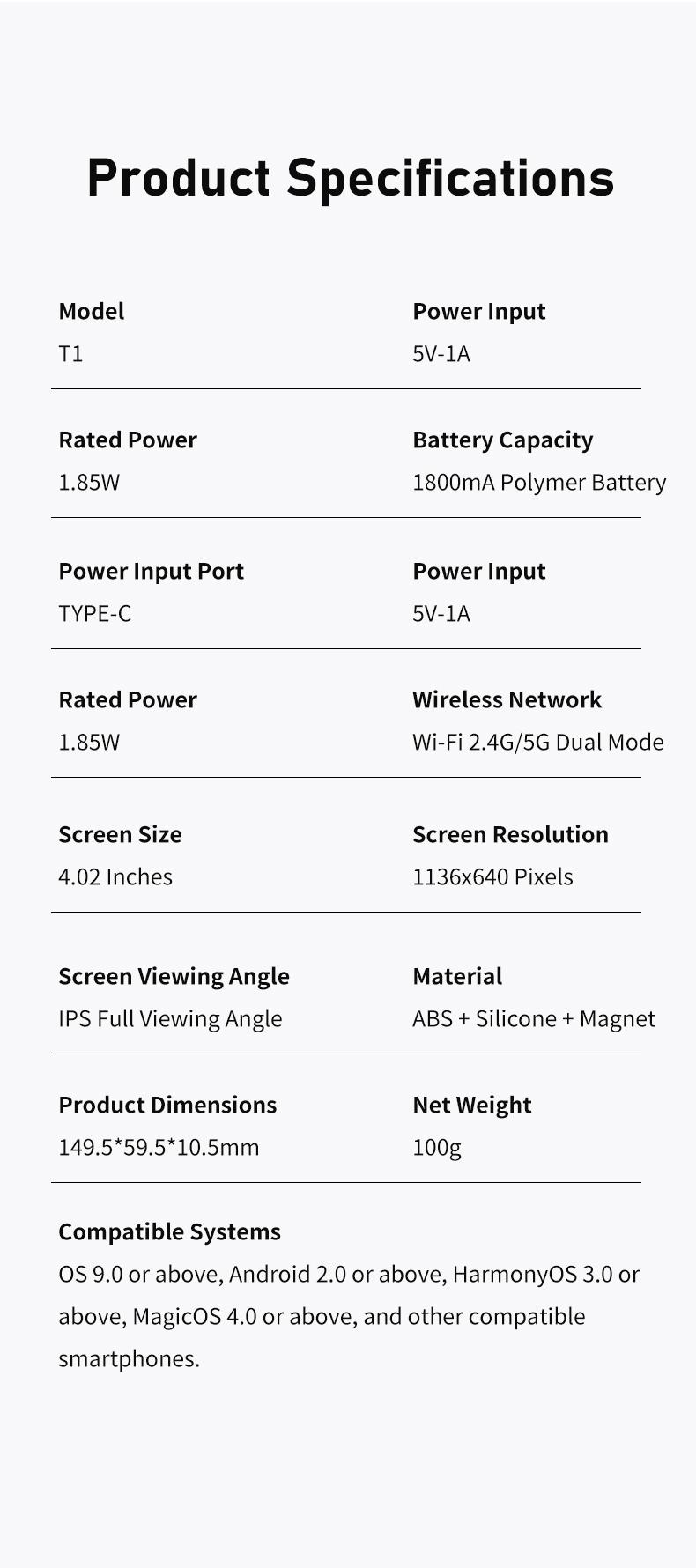 Meevo Magnetic Phone Vlog Monitor – 1080P Wireless Selfie Screen, Use Rear Camera for Live Streaming & TikTok (4K 30fps Wired, iPhone/Android Compatible)