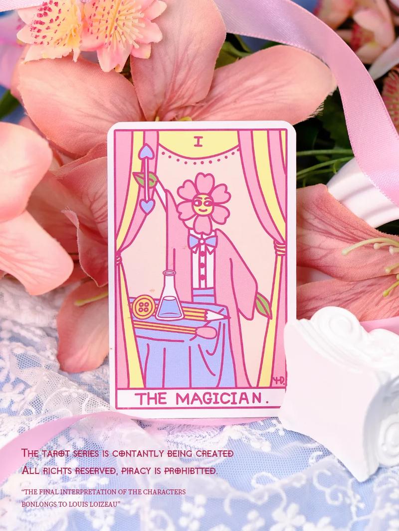 【Wohstudios】Ridiculous Flowers Standard Edition Quirky Simple Cute Drawing Style Tarot Cards, Copperplate Paper