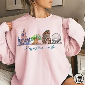 Retro Disneyworld Four Parks Shirt, Epcot Tee, Castle Tree of Life Tower Tee, Happiest Place on Earth , Family Trip Shirt