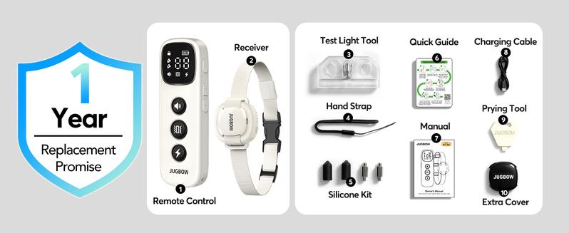 Jugbow Shock Collar for Small Dogs - 4200FT Dog Training Collar with Remote for 5-30lbs Mini Small Dogs, IPX8-Waterproof Rechargeable E-Collar with Beep (1-9), Vibration(1-3), Safe Shock(0-16) DT54