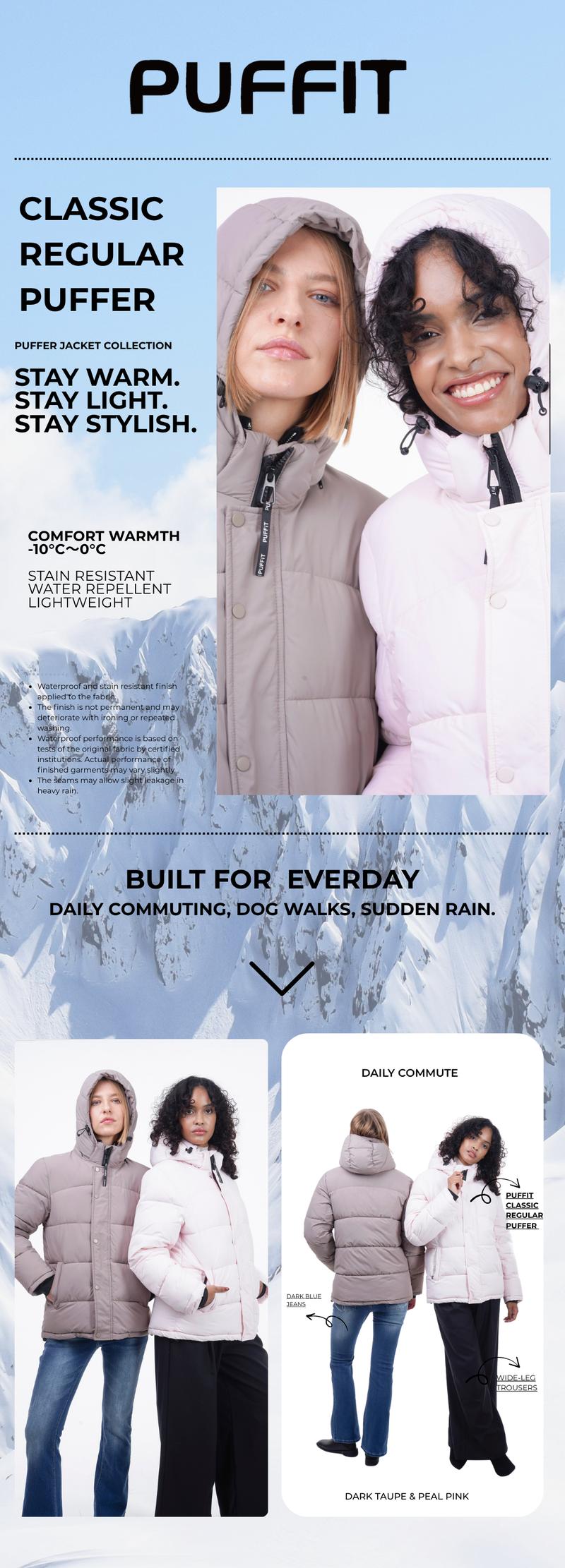 【Last Sale】PUFFIT WarmCore Premium Detachable-Hood Puffer Jacket | Classic Lightweight Winter Coat, Windproof, Water-Repellent, Adjustable Drawstring Design