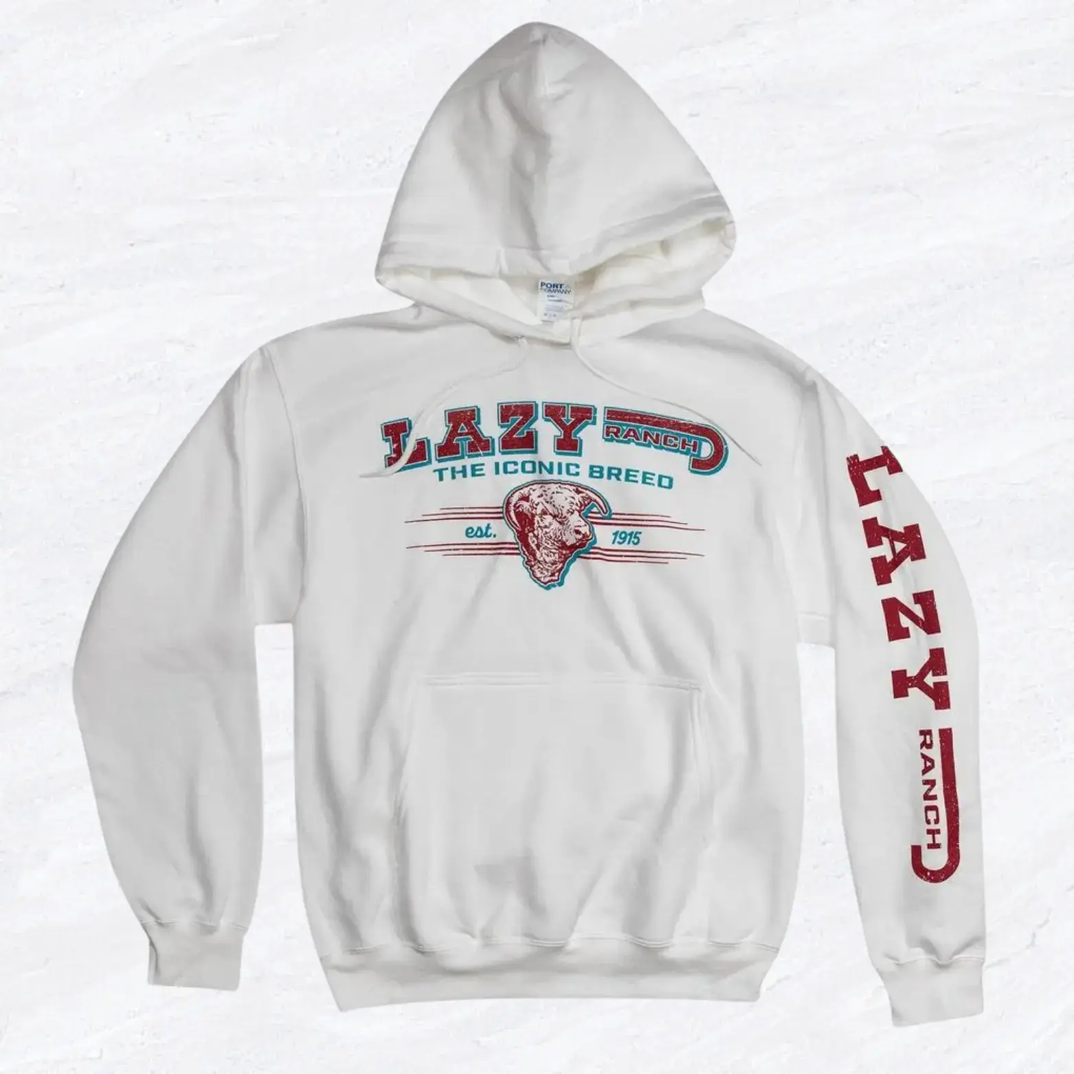 Lazy J Ranch Iconic Cattle Breed Hoodie, Western Cowboy White Sweatshirt, Country Style Rodeo Hoodie, Farm Ranch Gift for Him Her