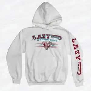 Lazy J Ranch Iconic Cattle Breed Hoodie, Western Cowboy White Sweatshirt, Country Style Rodeo Hoodie, Farm Ranch Gift for Him Her