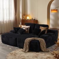 Black Plush Corduroy