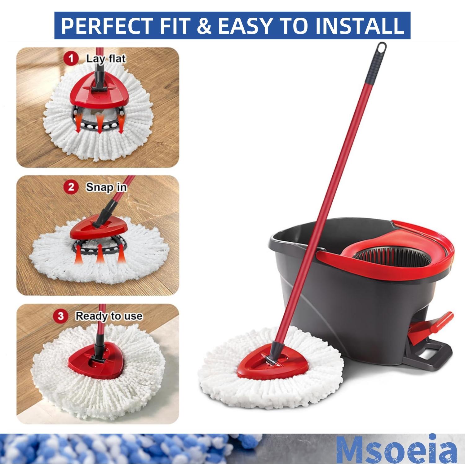 (for 1-Tank System Only) 3 Pack Mop Replace Heads, Mop Refill Heads Replacements Compatible with O Cedar Spin Mop- Easy to Replace, Microfiber, Machine Washable Cleaning Durable