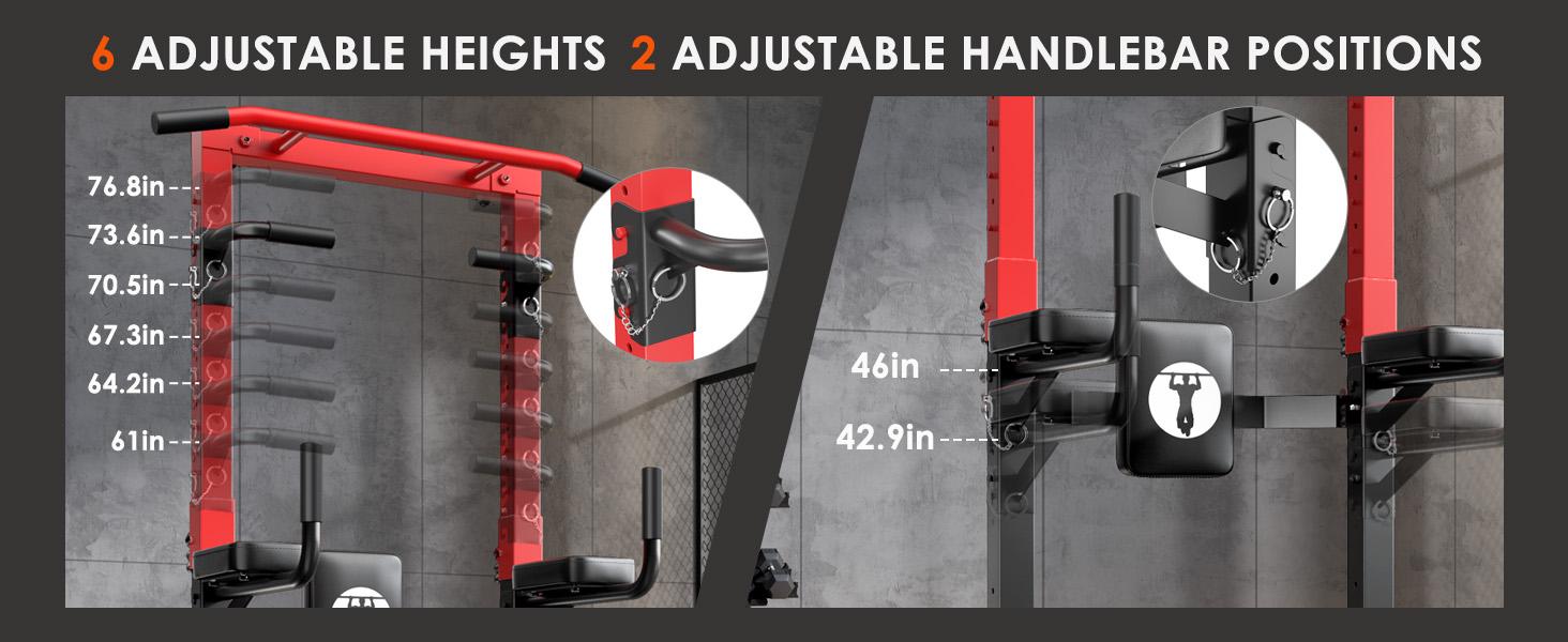 【Dlandhome 2026 Upgraded Foldable Version】 Multifunctional Pull-Up Station: Foldable,Multi-Level Height Adjustment, Home Upper Body Fitness Rack | Thick-Tube Stable Frame + Padded Cushions, Suitable for Pull-Ups, Push-Ups & Various Workouts