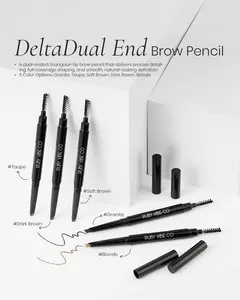 [RUBY VIBE CO] DeltaDual End Brow Pencil – Dual-Ended Triangular Tip for Precise Shaping & Full Coverage – 5 Shades Available for Natural Definition Cosmetic Oil