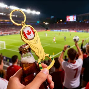 Trophy Bottle Opener Keychains, Rotating Soccer Ball Trophy Key Chains Football Fan Accessories