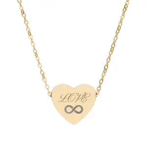 Engraved Love Infinity Heart Necklace