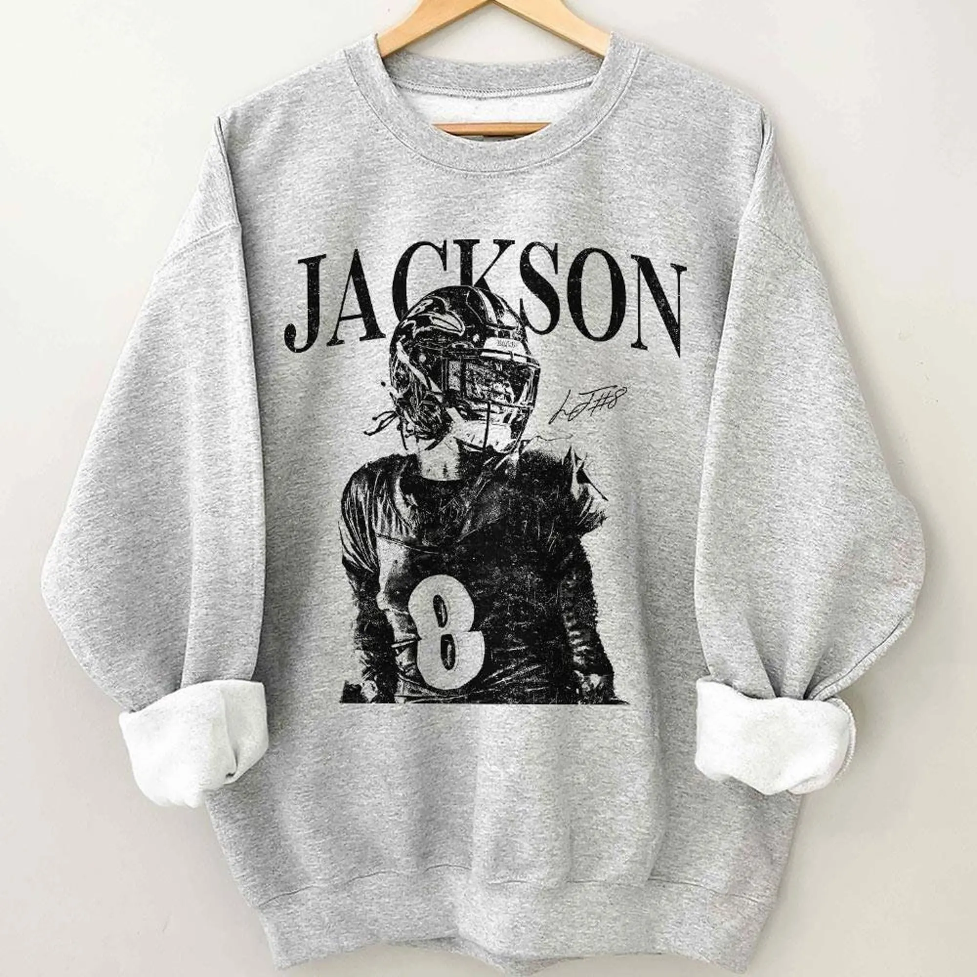 Lamar Jackson Vintage Sweatshirt, Lamar Jackson Retro Rap Sweatshirt, Game Day Sweatshirt, Football Sweatshirt