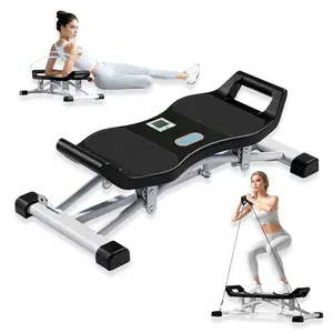 Portable Ski Balancing Machine, Ski Simulator Balance Board with Resistance Bands & LCD Monitor, Full Body Cardio Workout Stepper Exercise Machine 300 lbs Capacity, Ski Exercise Machine for Home