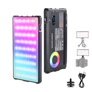 NEEWER BASICS SL90C RGB Video Light Kit, 8W Portable LED Camera Light with 2700K-7500K Adjustable Color, HSI & FX Modes, Battery Powered for Vlog, Live Streaming & Photography