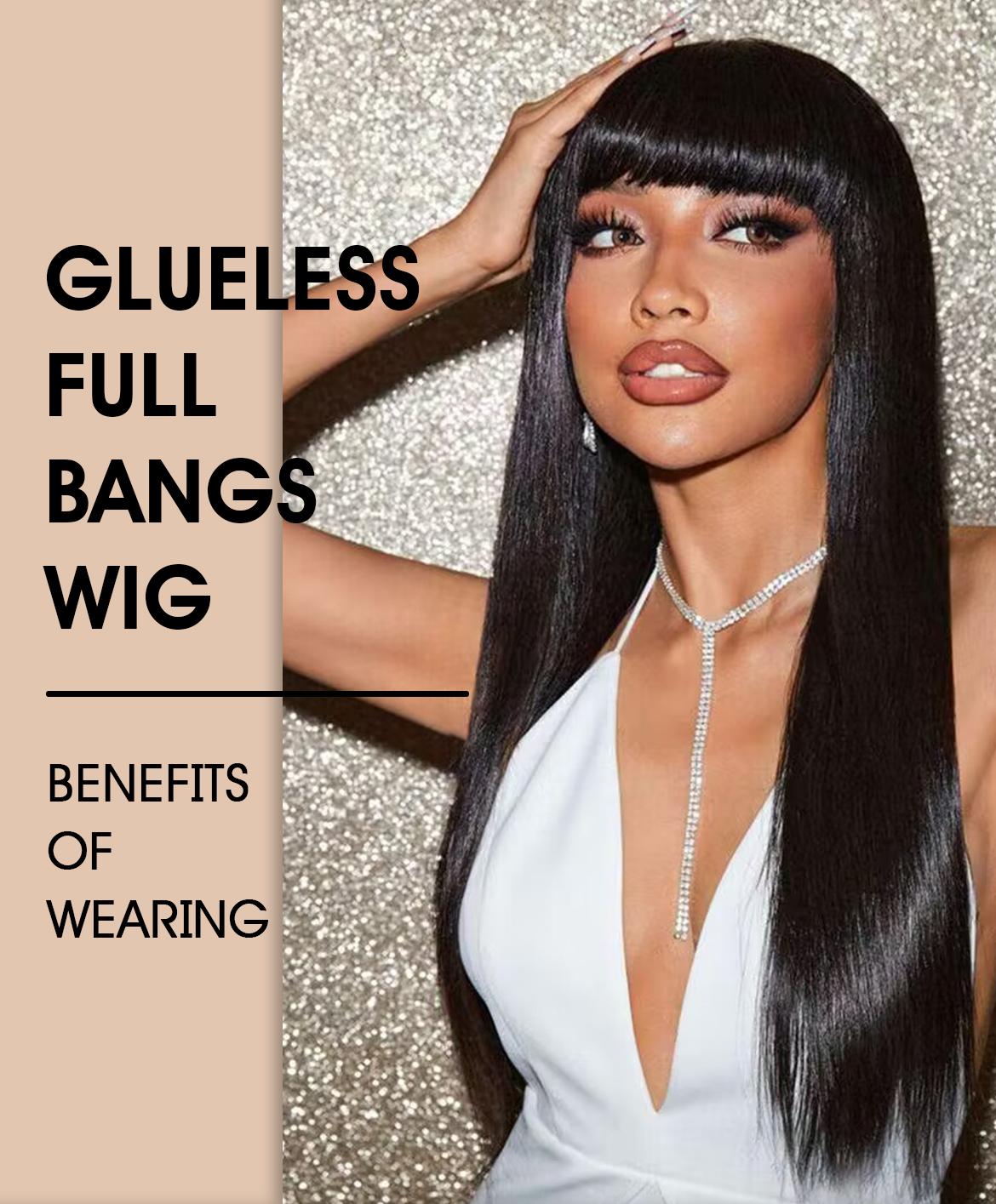 Wavymy Breathable Cap Wear Go Realistic Glueless Blunt Cut Straight Wig With Bangs Natural Minimalist Long Wig 100% Human Hair