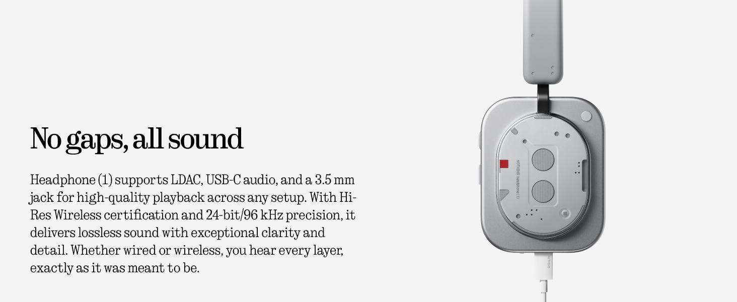 Nothing Headphone (1) Hybrid Active Noise Cancelling Headphones, Wireless Over Ear Headphones with 6 MICS, Personalized Spatial Audio, Tuning by KEF, Up to 80 Hours Playtime, Bluetooth Headset White Nothing Headphone (1) Hybrid Active Noise Cancelling Headphones, Wireless Over Ear Headphones with 6 MICS, Personalized Spatial Audio, Tuning by KEF, Up to 80 Hours Playtime, Bluetooth Headset White