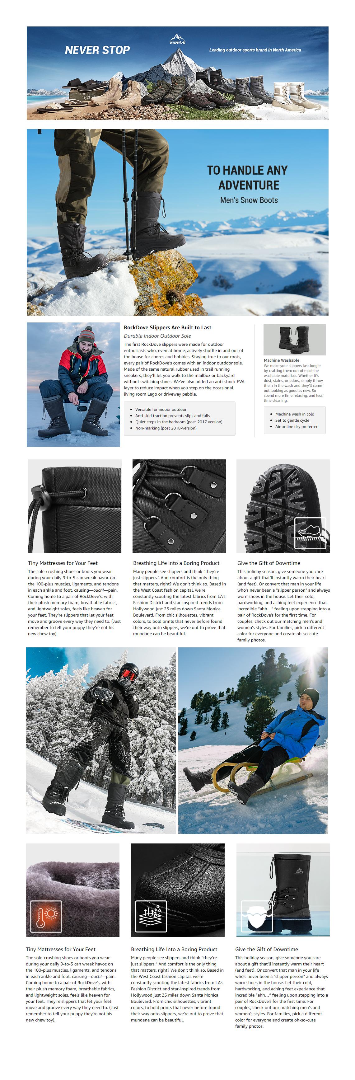 NORTIV8 Men's Waterproof Winter Shoes and Snow Boots with Lace-Up Closure, Comfortable Fit, and Durable Design for Walking in Snowy Conditions