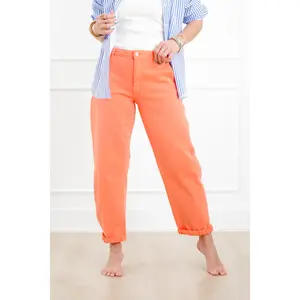 Risen x FP High Rise Coral Reef Relaxed Cuffed Barrel Jeans