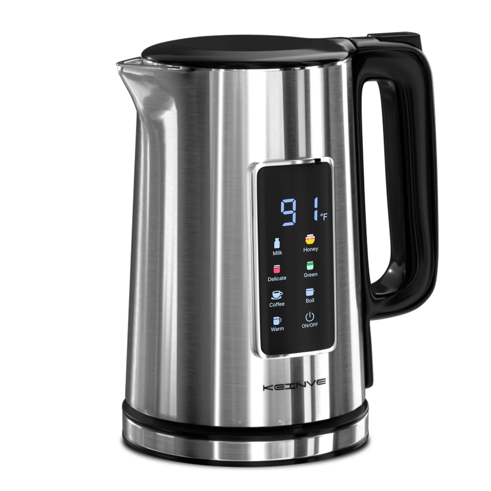 1.7L Electric Kettle with Touch Screen, Plastic-Free Interior, Double Wall, 6 Temp Preset Settings, Fast Boil & STRIX Control Water Boiler Fast Heating Kettle Steel