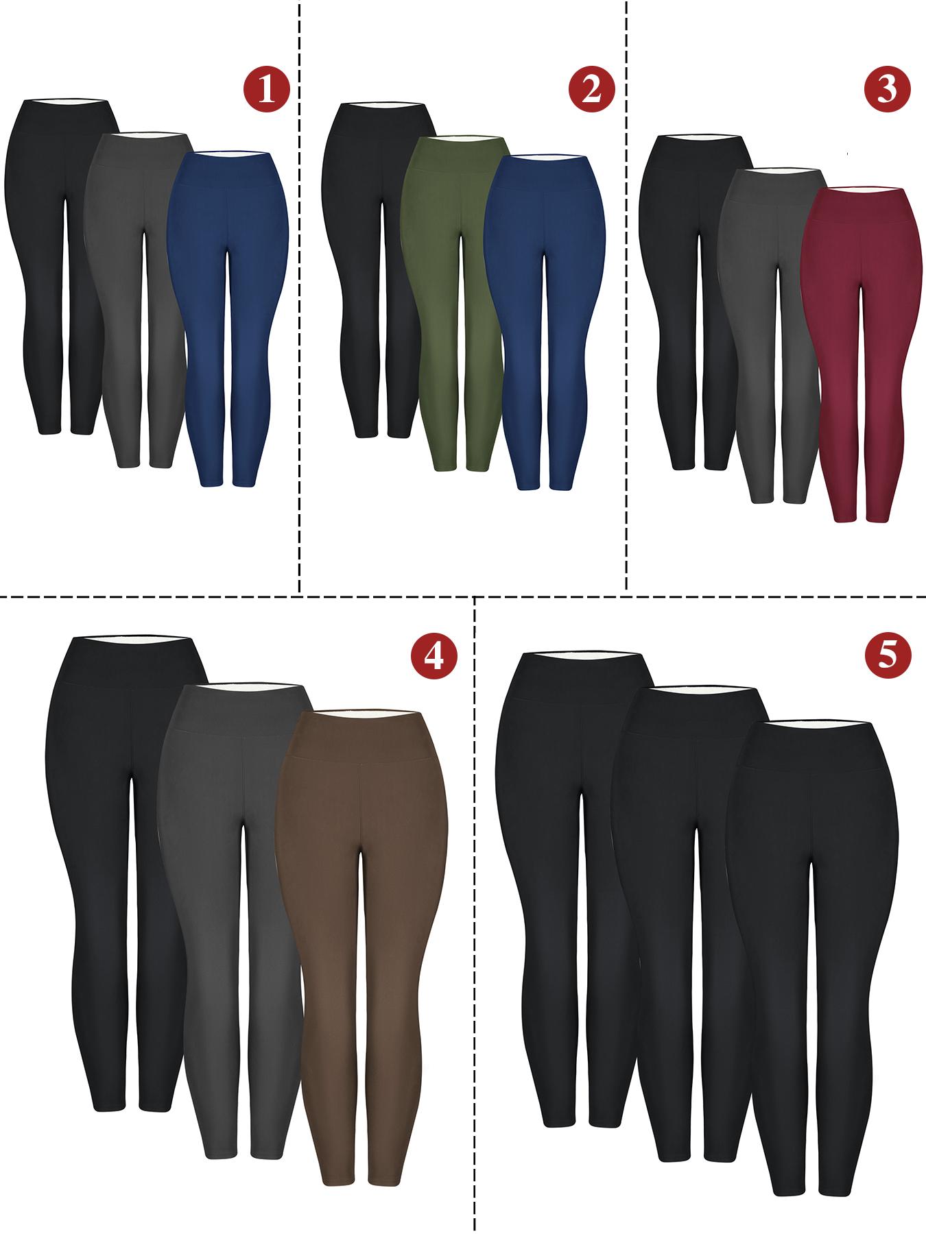【Clearance Sale】CHRLEISURE 3PCS Fleece Lined Leggings for Cold Winter Warm High Waist Women's Cozy Workout Wear Fleece Pants for Yoga Riding Casual Wear Tights
