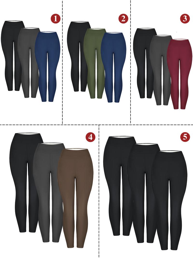 【Clearance Sale】CHRLEISURE 3PCS Fleece Lined Leggings for Cold Winter Warm High Waist Women's Cozy Workout Wear Fleece Pants for Yoga Riding Casual Wear Tights
