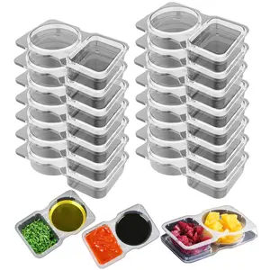 Reusable Snack Containers with Lids Condiment,Snack Box Container Meal Prep,2-Compartment Snack Containers with Lids for Adults Kids