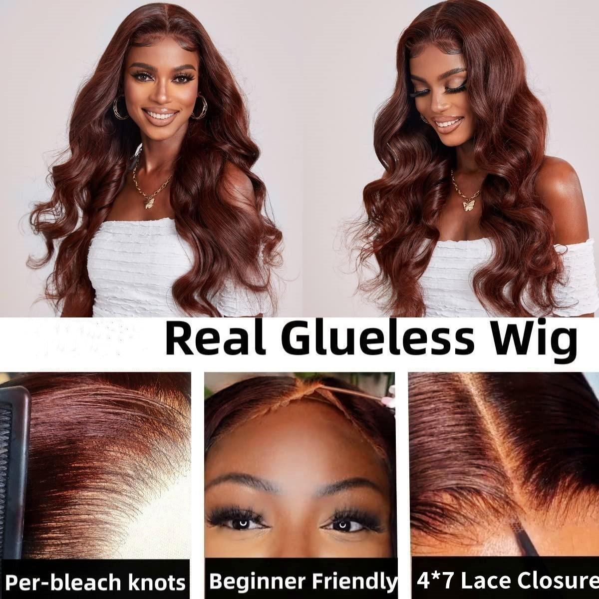 West Kiss Glueless Wig Dark Brown Body Wave 7x5 Closure Wig Pre Cut Ready Go Human Hair Wigs Pre Plucked Natural Hairline TikTokShopSpringGlowUp